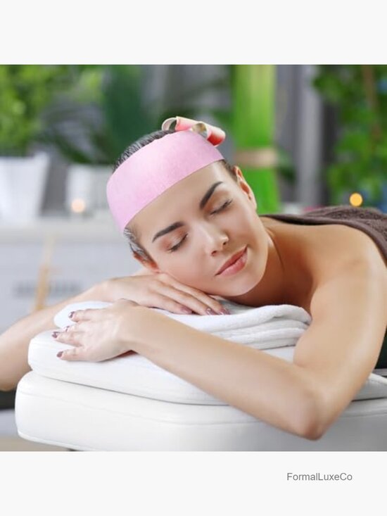 140 Pack Disposable Spa Facial Headbands Stretch Hair Wraps Salon Use main image 5